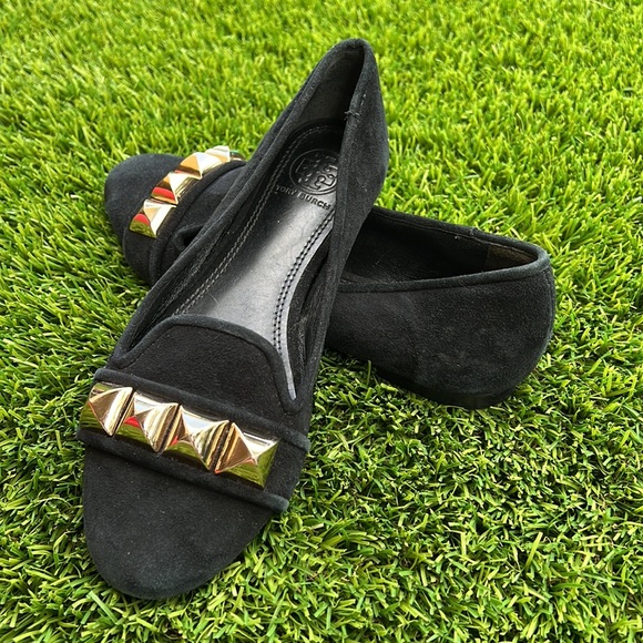 Tory Burch Asher Flat size 5 1/2 black suede loafers - Picture 5 of 13